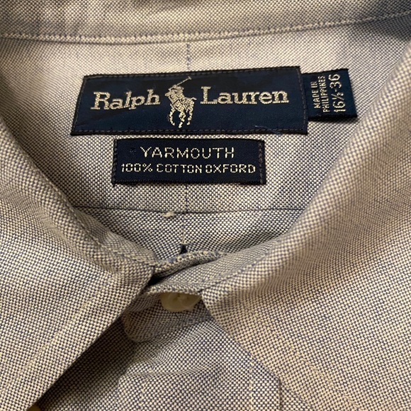 Polo Ralph Lauren Light Blue long Sleeve Large - Picture 3 of 5